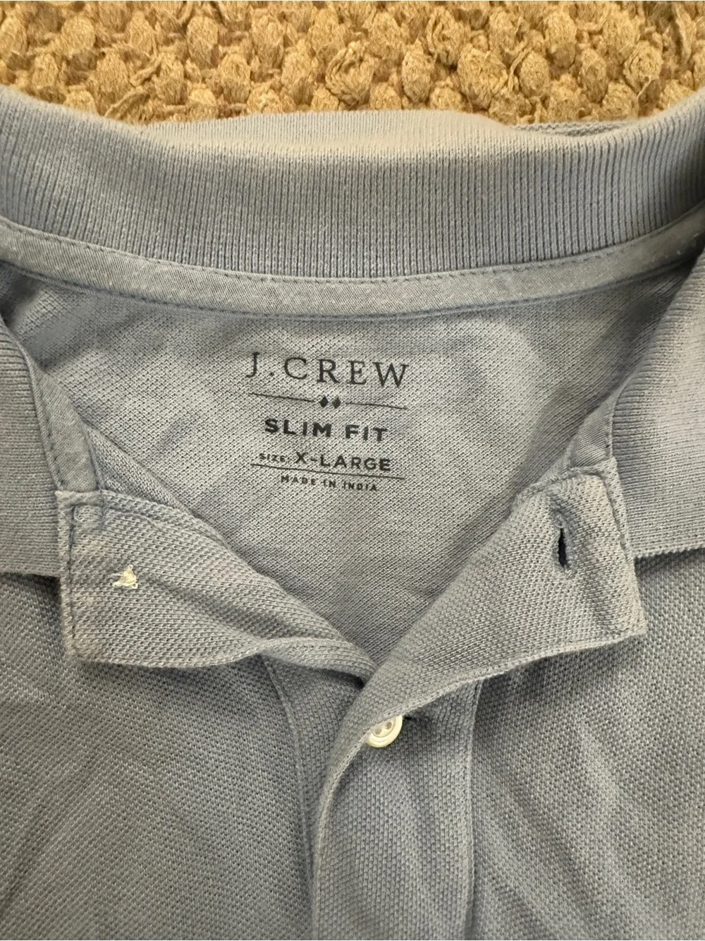 J. Crew Slim Fit Pale Blue Polo with Embroidered Logo